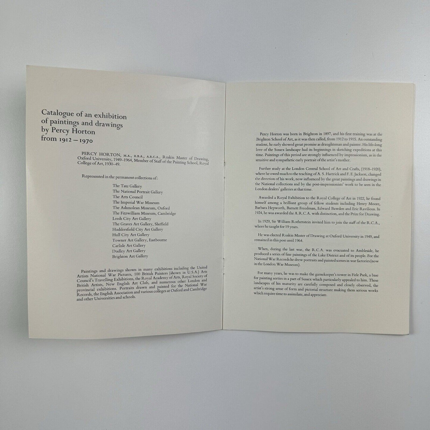 Percy Horton paintings & drawings 1912-1970 | Kemp Town Gallery, 1973