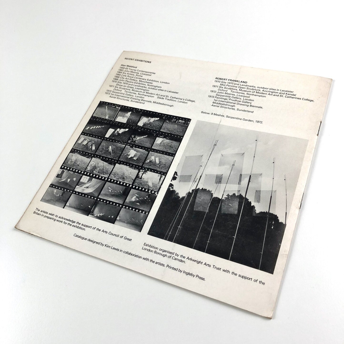 Alan Welsford – Robert Frankland | Camden Arts Centre Garden catalogue, 1974