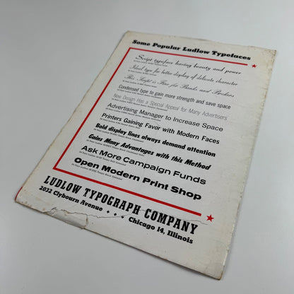 Two leaflets for Ludlow Typograph Company, Chicago Ludlow machinery