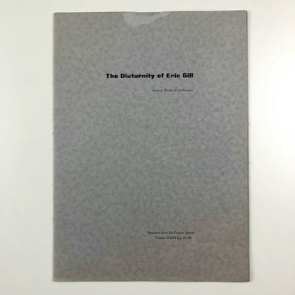 The Diuternity of Eric Gill | Paul Beaujon / Beatrice Warde offprint | Penrose Annual