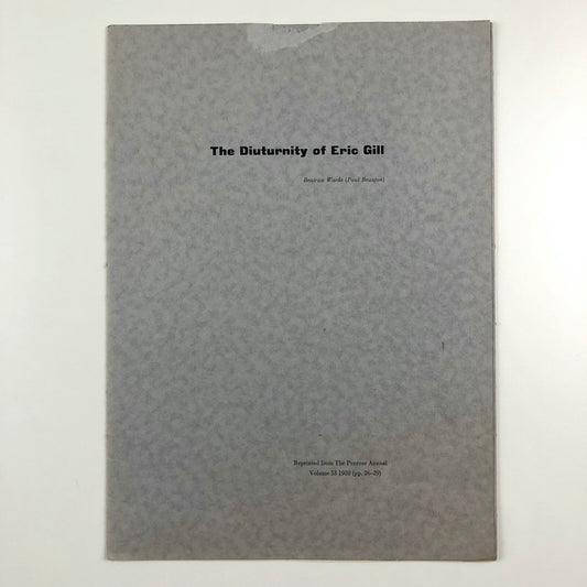The Diuternity of Eric Gill | Paul Beaujon / Beatrice Warde offprint | Penrose Annual