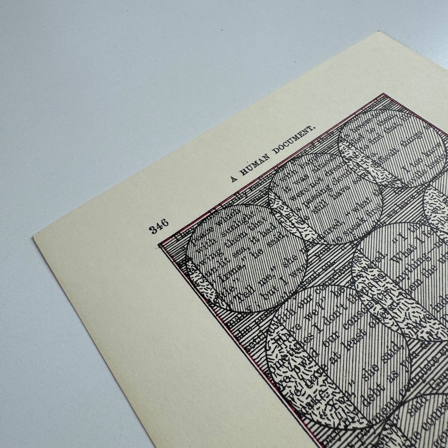 A Humument page 346 'turn the dark lamp -' by Tom Phillips | The Tetrad Press, 1970