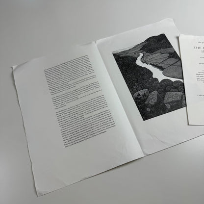 Prospectus for The Romantics in Wales edited by Glyn Tegai Hughes, wood engravings by Hilary Paynter Gregynog 2009