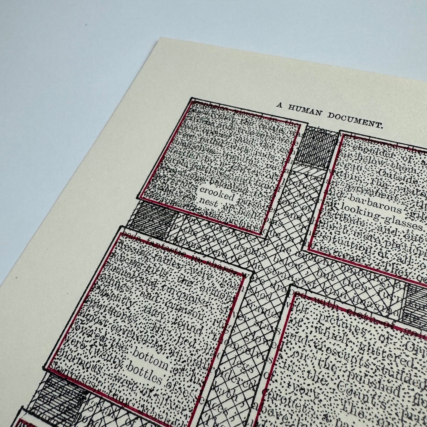 A Humument page 97 'barbarous looking-glasses' by Tom Phillips | The Tetrad Press, 1970