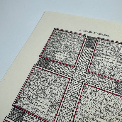 A Humument page 97 'barbarous looking-glasses' by Tom Phillips | The Tetrad Press, 1970