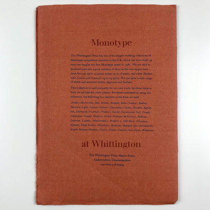 Books Coming From The Whittington Press: 1988, 1989, 1990 prospectus