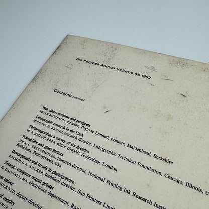 Variations on the typographer by Linda René-Martin Penrose Annual offprint 1962 signed by author