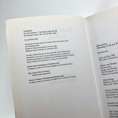 Henri Bergson – Key Writings | Edited by Keith Ansell Pearson and John Mullarkey | Continuum, 2002