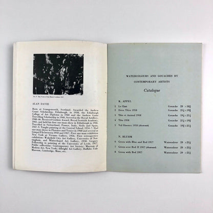Actualités. Contemporary Watercolours and Gouaches by Appel, Bluhm, Davie, Dubuffet, Francis, Jorn, Mathieu, Michaux, Riopelle, Stubbing, Wemaere, Wols, Wolvecamp | Arthur Tooth & Sons, 1959