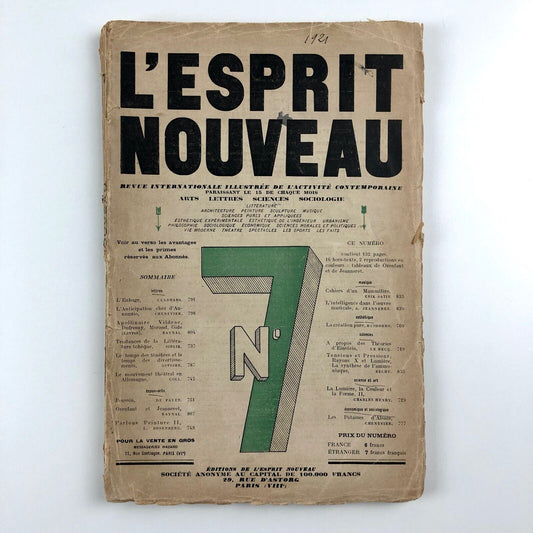 L'Esprit Nouveau journal | Issue No.7 1921 Amédée Ozenfant and Le Corbusier