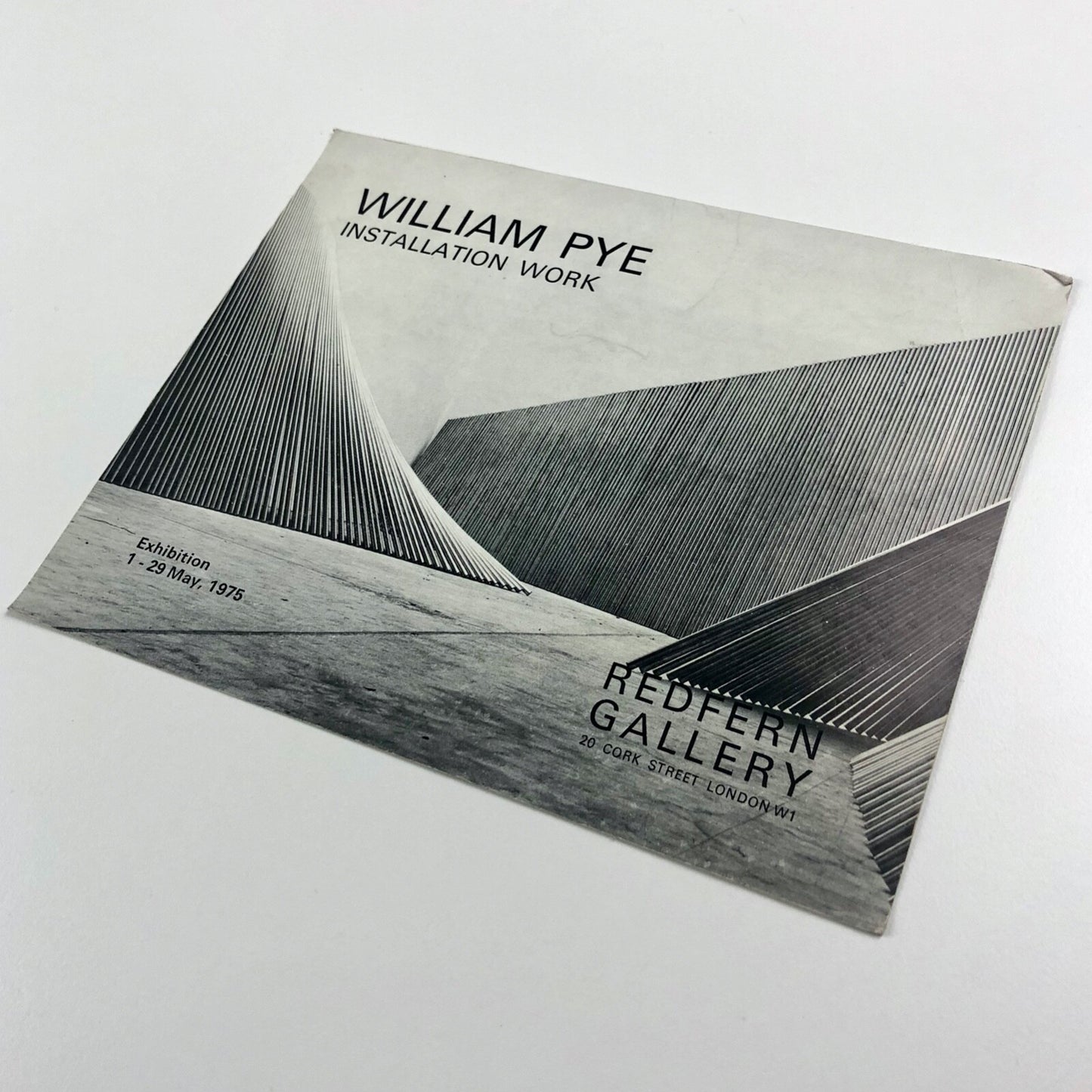 William Pye. Installation Work | Redfern Gallery promotional card 1975
