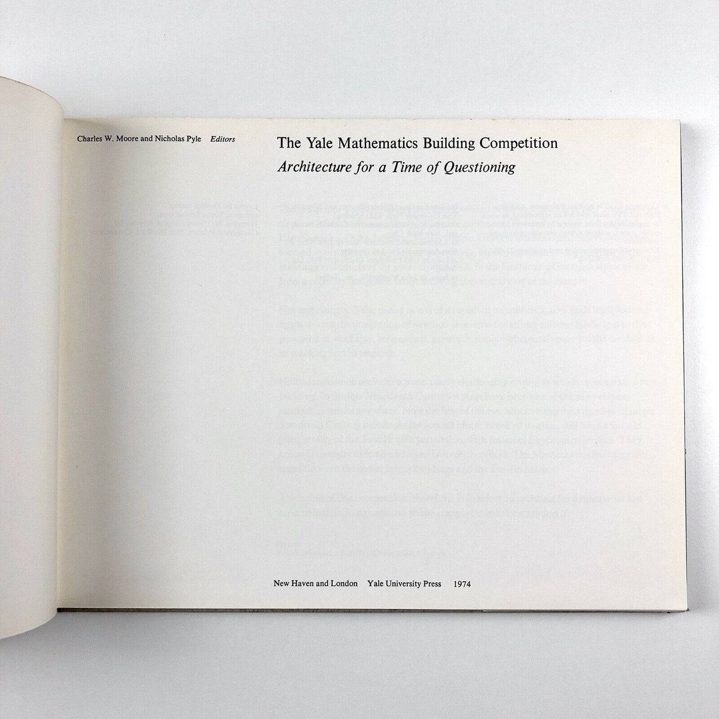 The Yale Mathematics Building Competition | Yale University Press, 1974