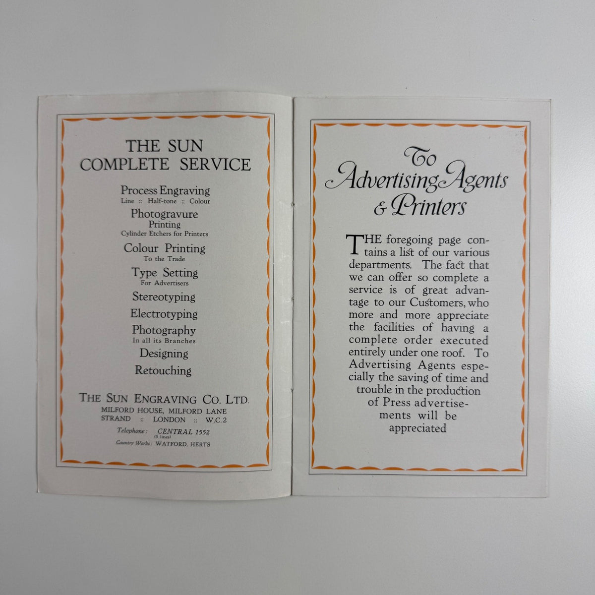 Booklet The Sun Engraving Co Ltd illustrated by Horace Taylor c.1927