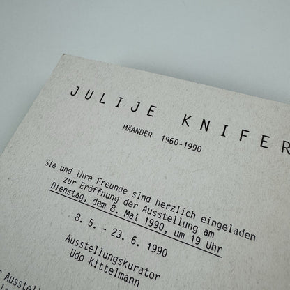 Private view invite/postcard – Julije Knifer Mäander 1960-1990 | Dany Keller Galerie