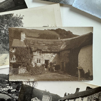 Collection of 54 black and white RP postcards of Branscombe Devon one lot