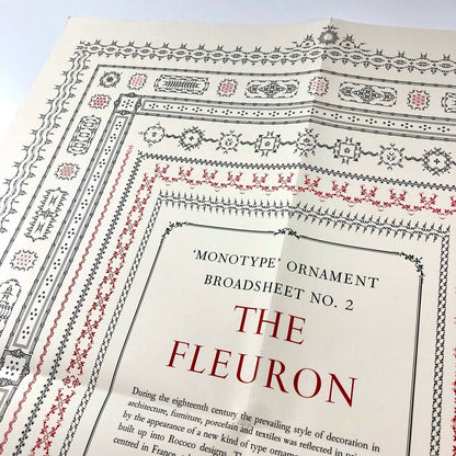 The Fleuron: Monotype Ornament Broadsheet No. 2 | Folded type specimen poster