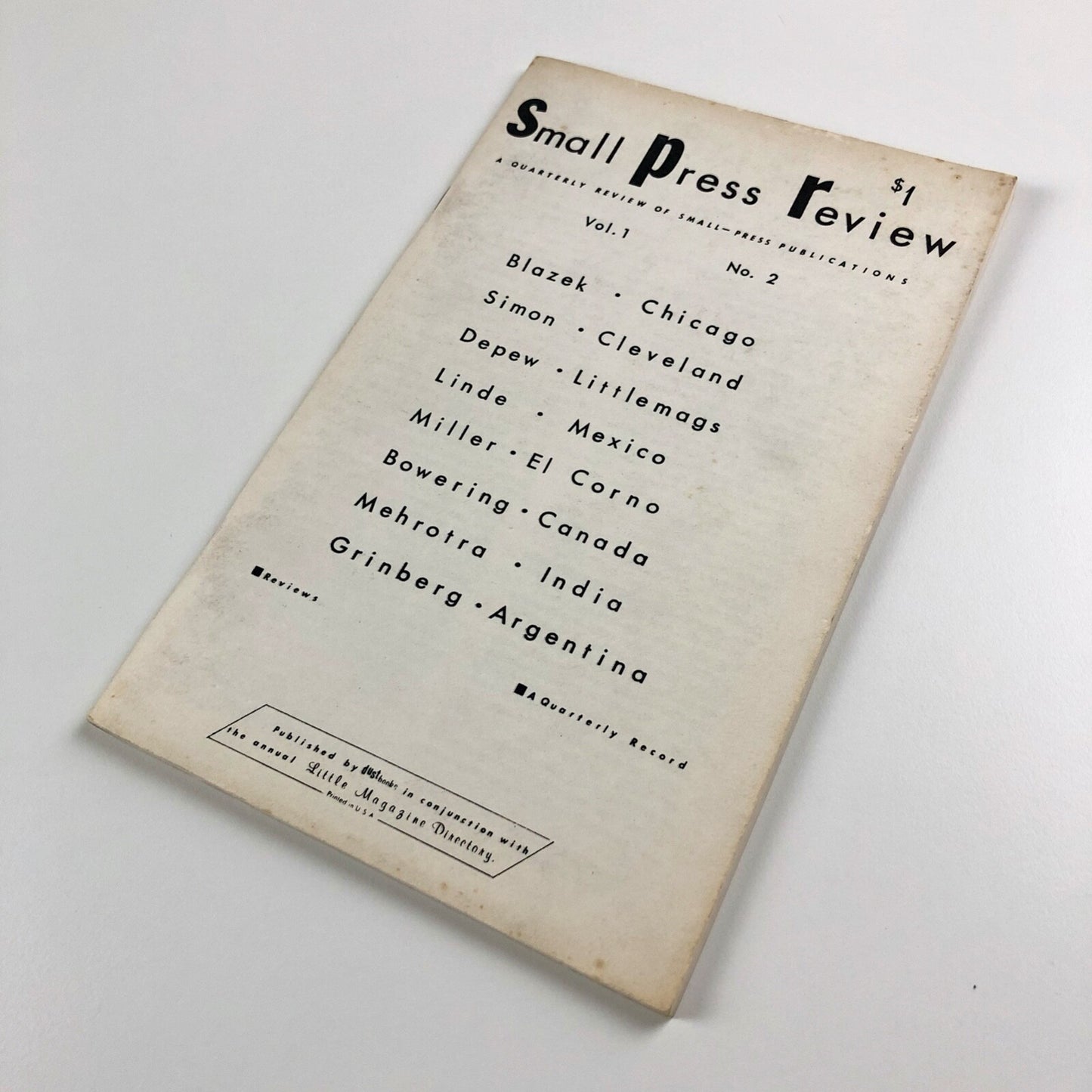 Small Press Review magazine – Vol. 1. No. 2 Fall, 1967