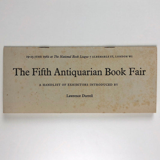The Fifth Antiquarian Book Fair held at The National Book League 19-23 June 1962 | Handlist of Exhibitors