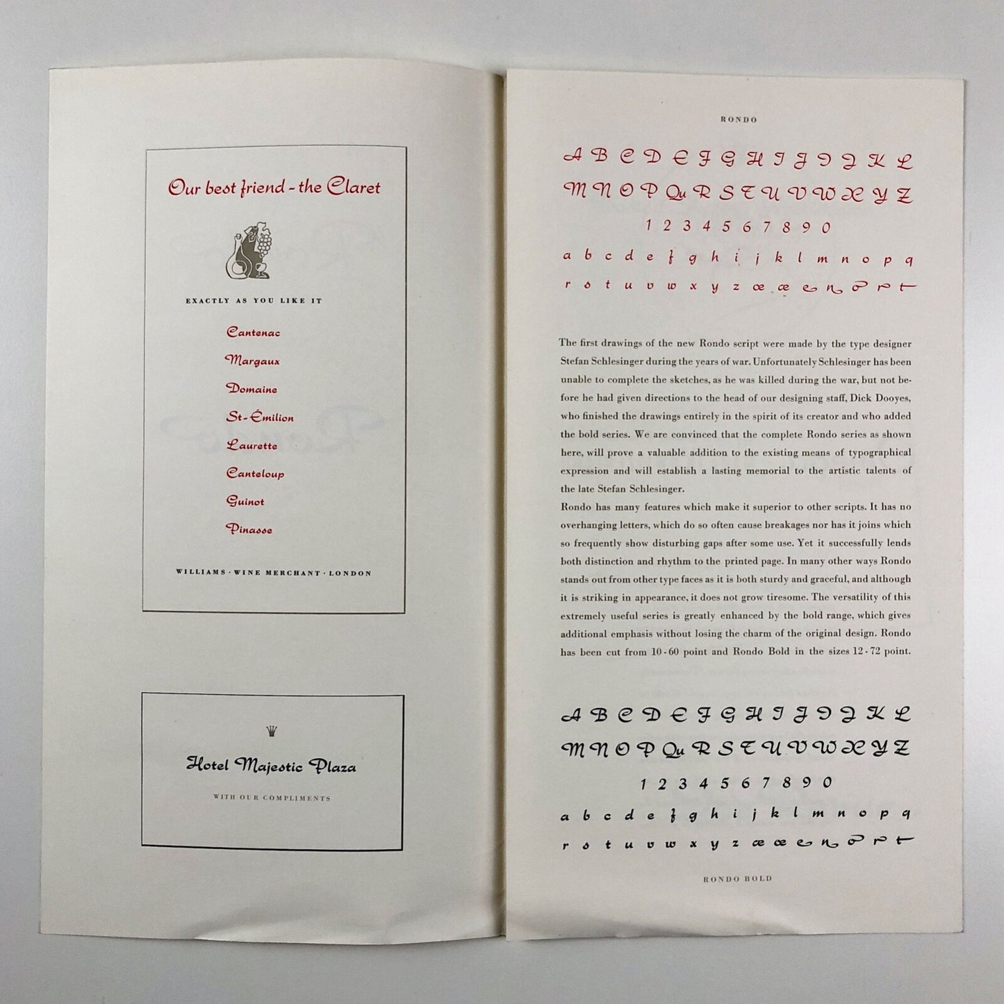 Type specimen – Rondo | Typefoundry Amsterdam | Design by Dick Dooyes, undated