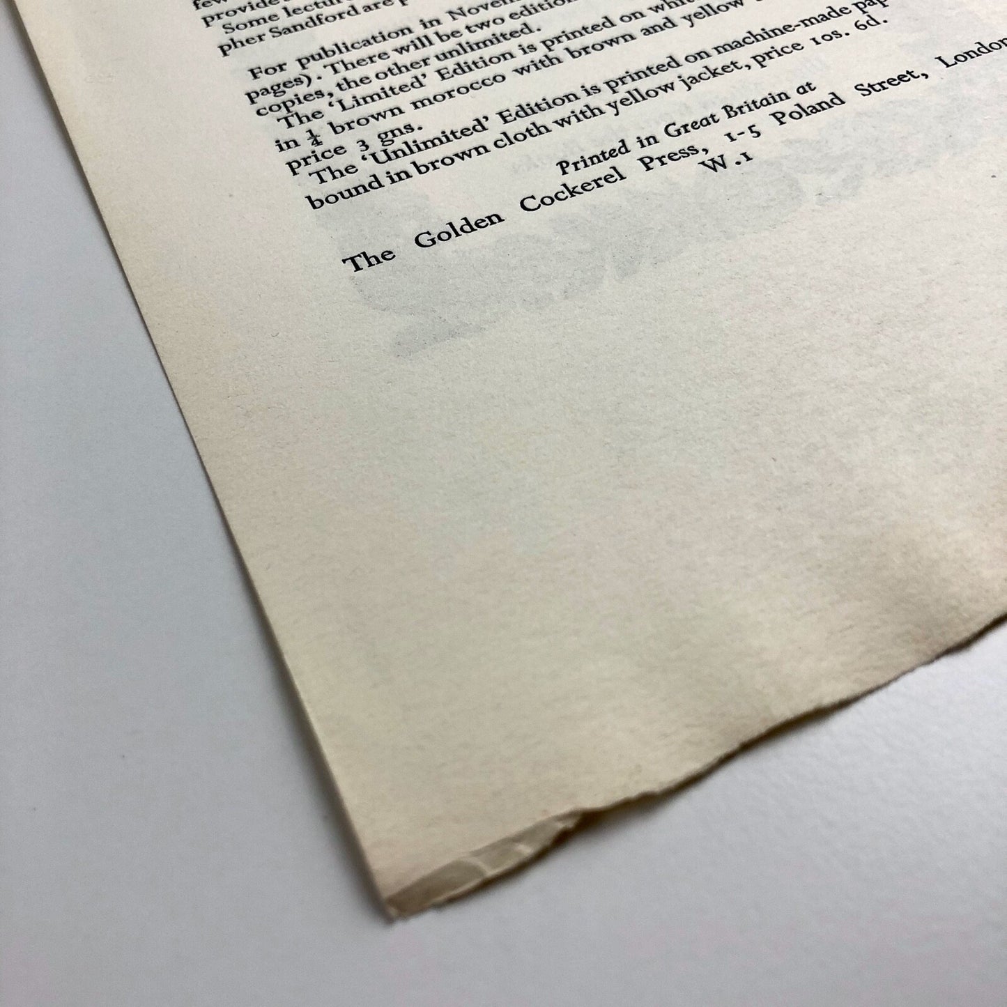 Single sheet prospectus for Cockalorum | The Golden Cockerel Press, 1948