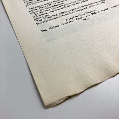 Single sheet prospectus for Cockalorum | The Golden Cockerel Press, 1948