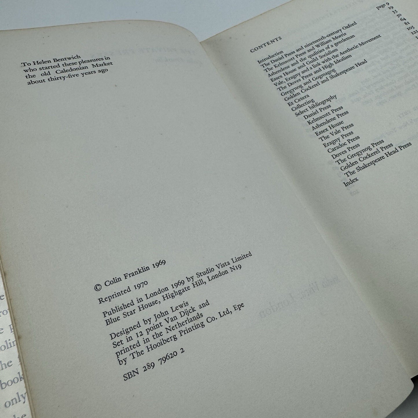 The Private Presses by Colin Franklin | Studio Vista, 1970 reprinted edition