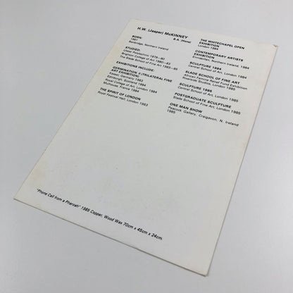 H.W. (Jasper) McKinney – promotional card | Phone call from a Pharoah, 1985