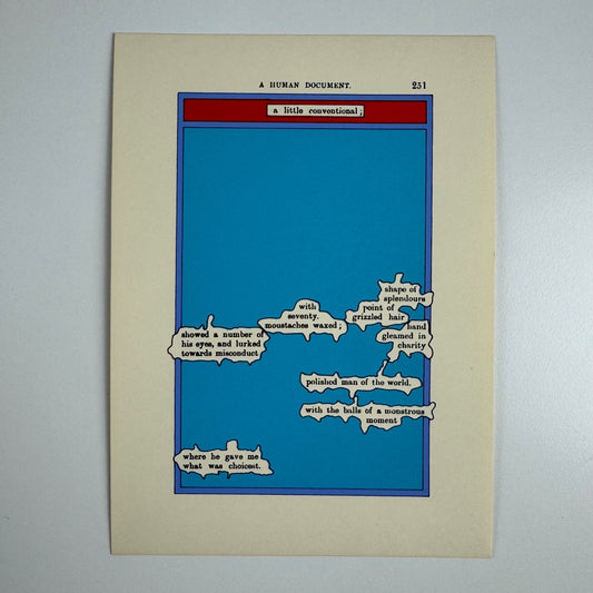 A Humument page 231 'a little conventional;' by Tom Phillips | The Tetrad Press, 1970