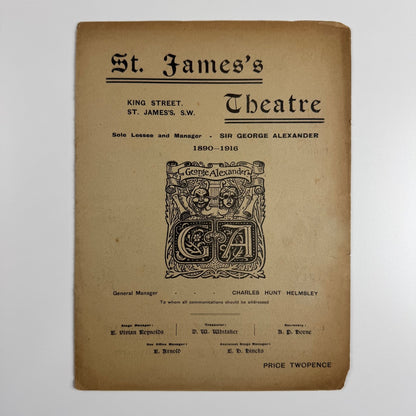 St James's Theatre The Basker | Manager, Sir George Alexander c. 1916