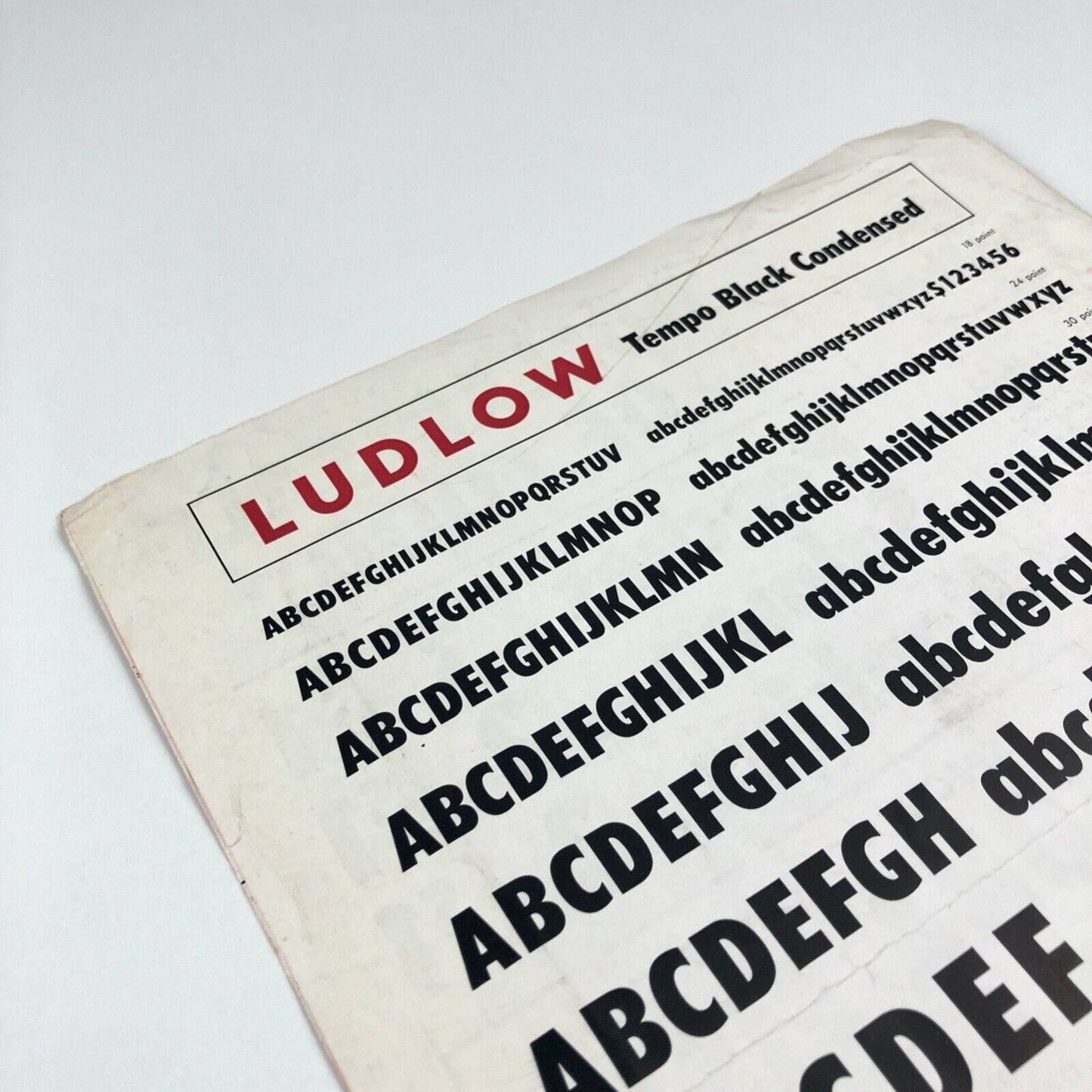 Type specimen Tempo Black Condensed | Ludlow Typograph Company, Chicago, undated