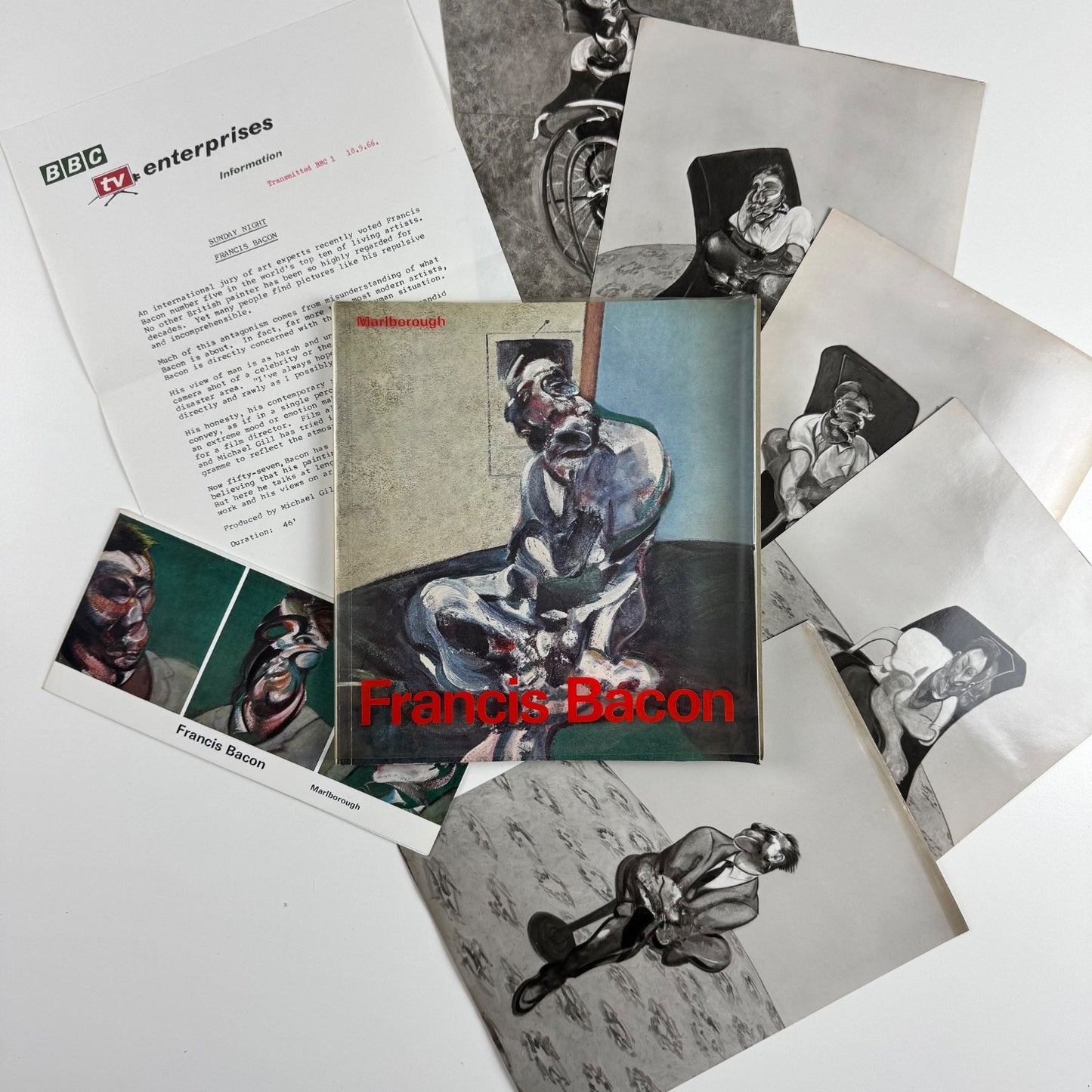 Francis Bacon | Marlborough Fine Art 1967 + private view and other ephemera including photographs and BBC info sheet