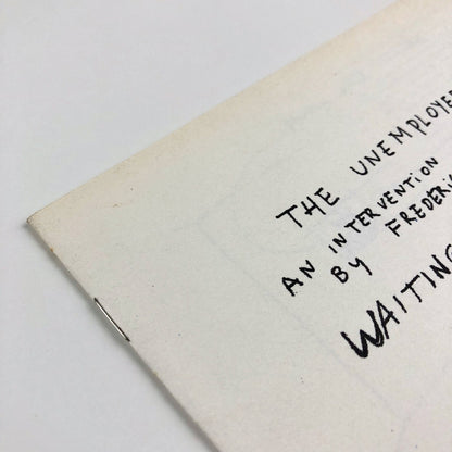 The Unemployed Works – An Intervention by Frederick Bell & Marc Schepers | Exhibition leaflet, Thibaut Verhoeven in 2004