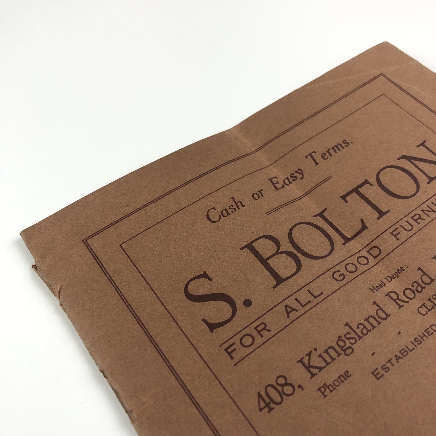 S. Bolton | Bolton’s furniture 408 Kingsland Road, London brochure, undated