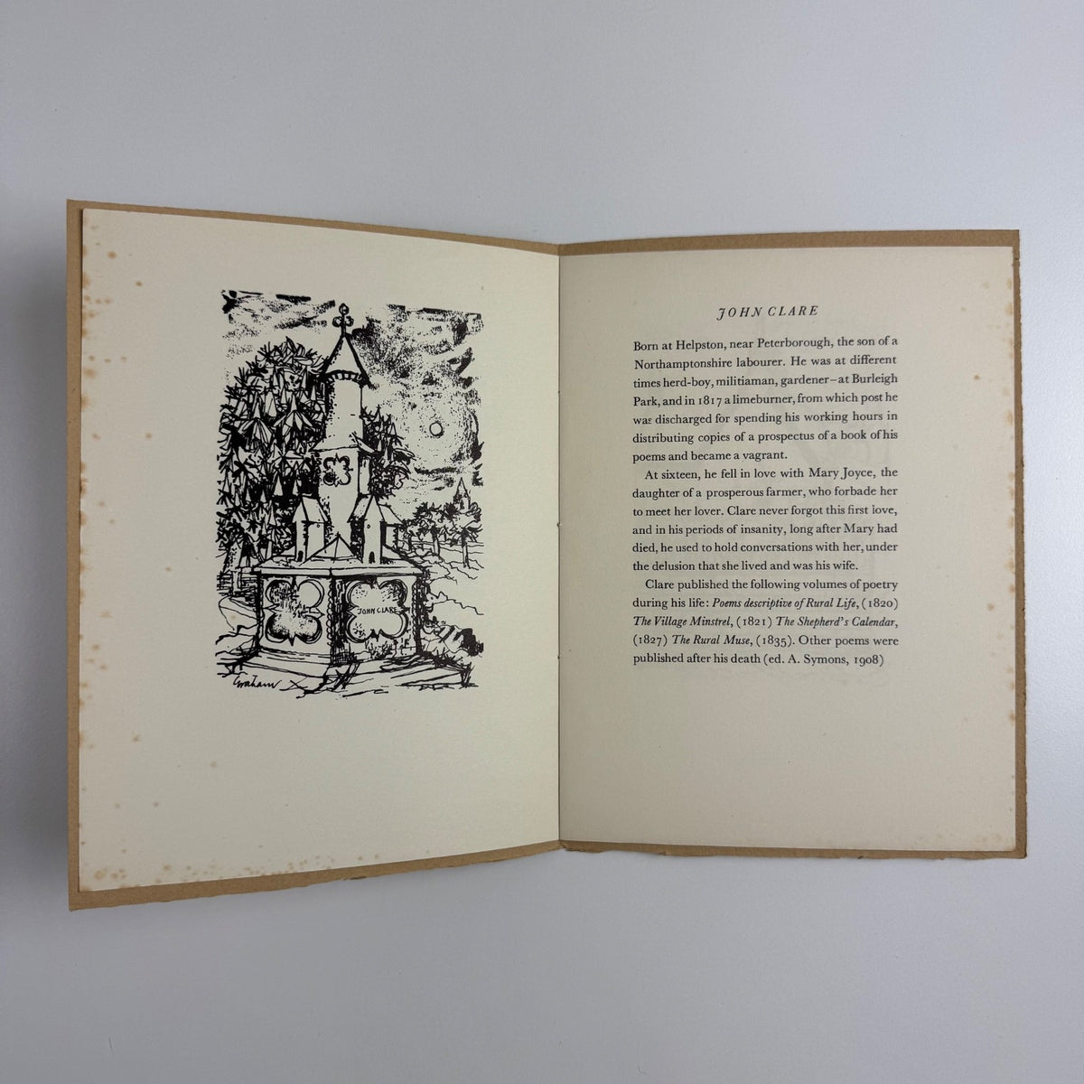 John Clare 1793-1864 illustrated by Rigby Graham | Orpheus Press 1959 limited edition