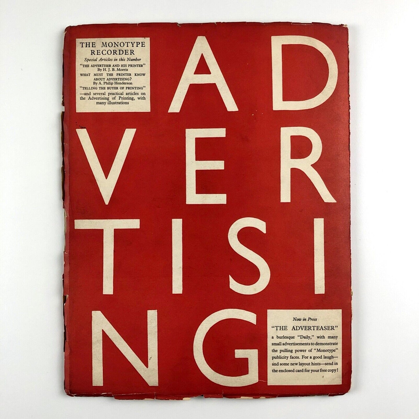 The Monotype Recorder – Advertising journal, July to October 1928 | Issue no 226