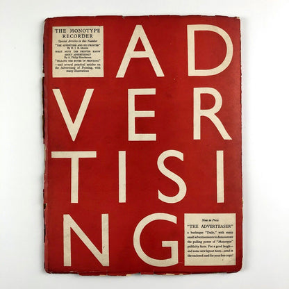 The Monotype Recorder – Advertising journal, July to October 1928 | Issue no 226