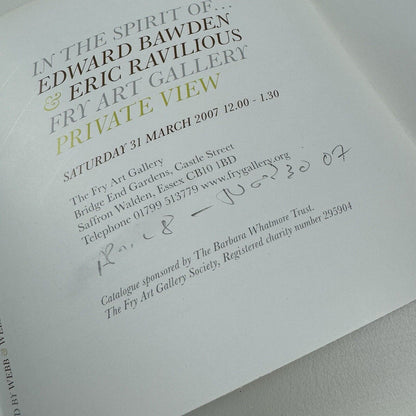 Private view invite Eric Bawden Eric Ravilious | Fry Art Gallery, Webb & Webb 2007