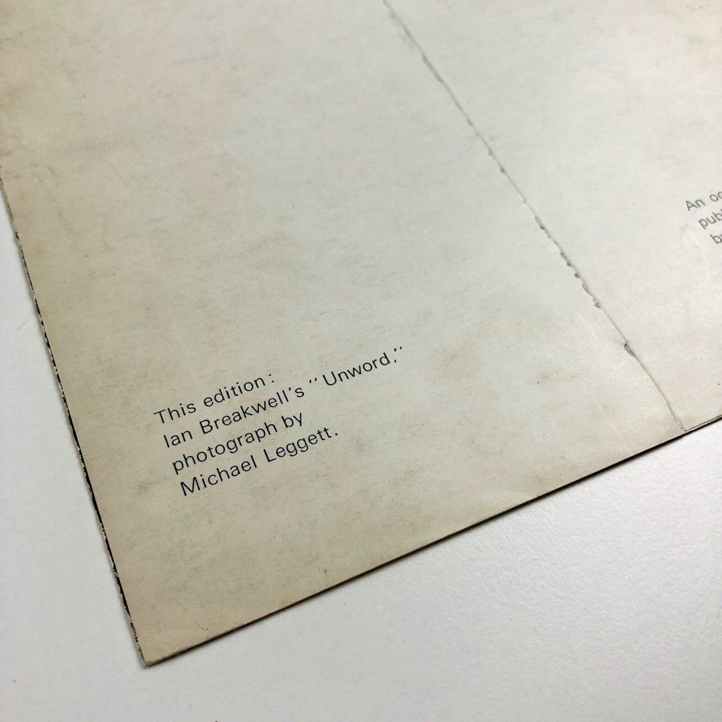 Green Island. Ian Breakwell’s ‘Unword’ Compendium Bookshop | Edited by David Kilburn 1969