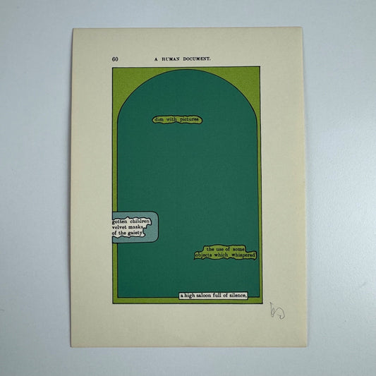 A Humument page 60 'dim with pictures' by Tom Phillips | The Tetrad Press, 1970