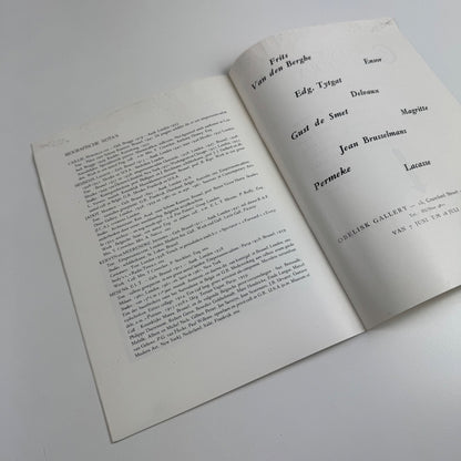 Leaflet Vijk Belgische Schilders uit Londen (Five Belgium painters) Maurice Jadot, Lucette Heseux, J. Kervyn de Meerendré, Marcelle van Caillie | Mesens 1961