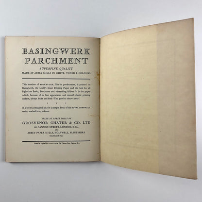 Signature. A quadrimestrial of typography and graphic arts |  New Series No. 10, 1950 | Editor Oliver Simon