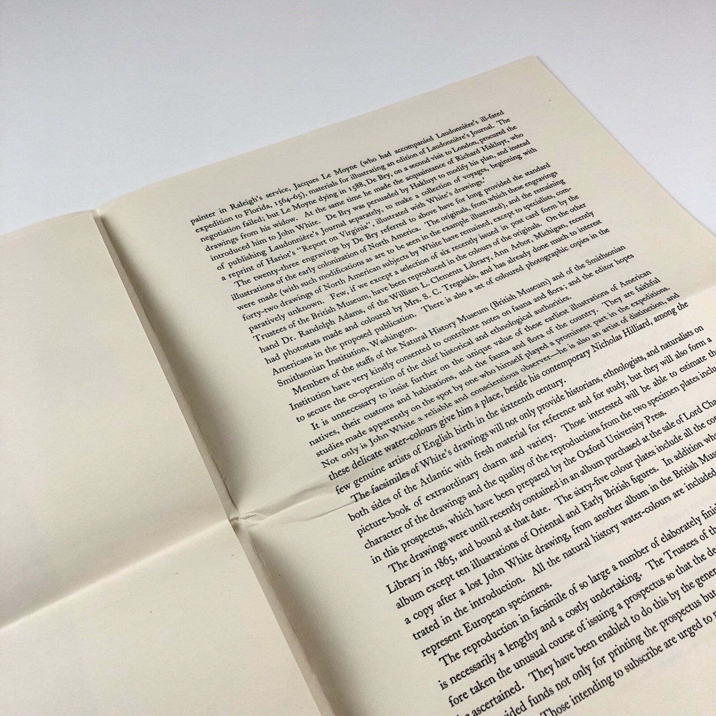 Prospectus for John White’s Drawings of Virginia A.M. Hind British Museum 1938