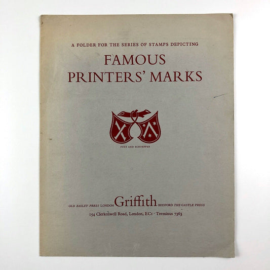 Famous Printers' Marks: folder for the series of stamps | W.P. Griffiths & Sons