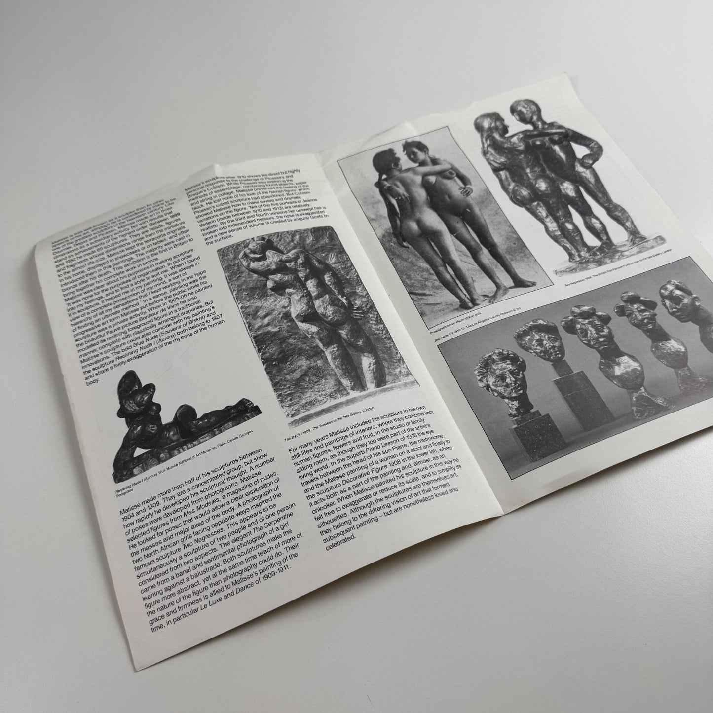 Gallery guide for Henri Matisse. Sculpture | Arts Council touring exhibition, 1984/85