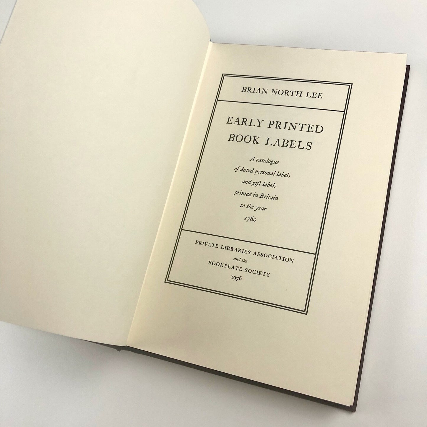 Early Printed Book Labels by Brian North Lee | The Bookplate Society, 1976