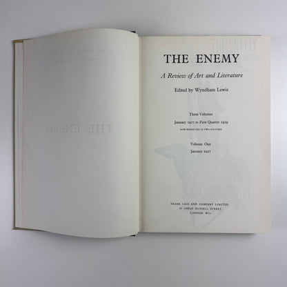 The Enemy a review of art and literature Wyndham Lewis | Frank Cass, 1968 edition