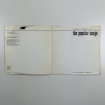 The Popular Image | Institute of Contemporary Arts ICA in collaboration with Ileana Sonnabend Gallery, 1963