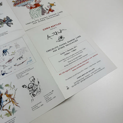 Promotional sheet/private view invite Quentin Blake Chocolate Fudge Banana Cake and Other Delicacies | Chris Beetles Gallery, 2011