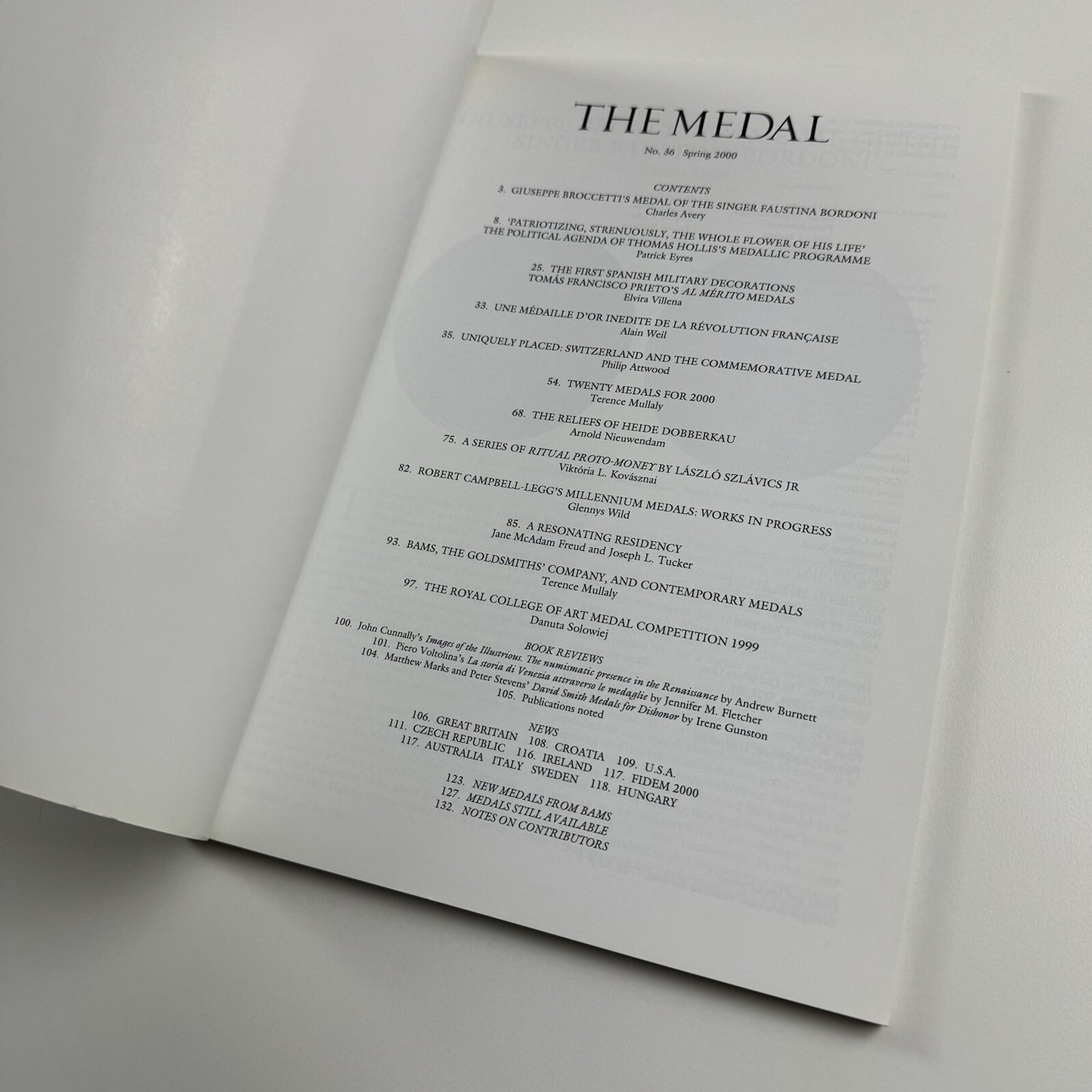 The Medal. British Art Medal Society BAMS journal. Issue No. 36, Spring 2000