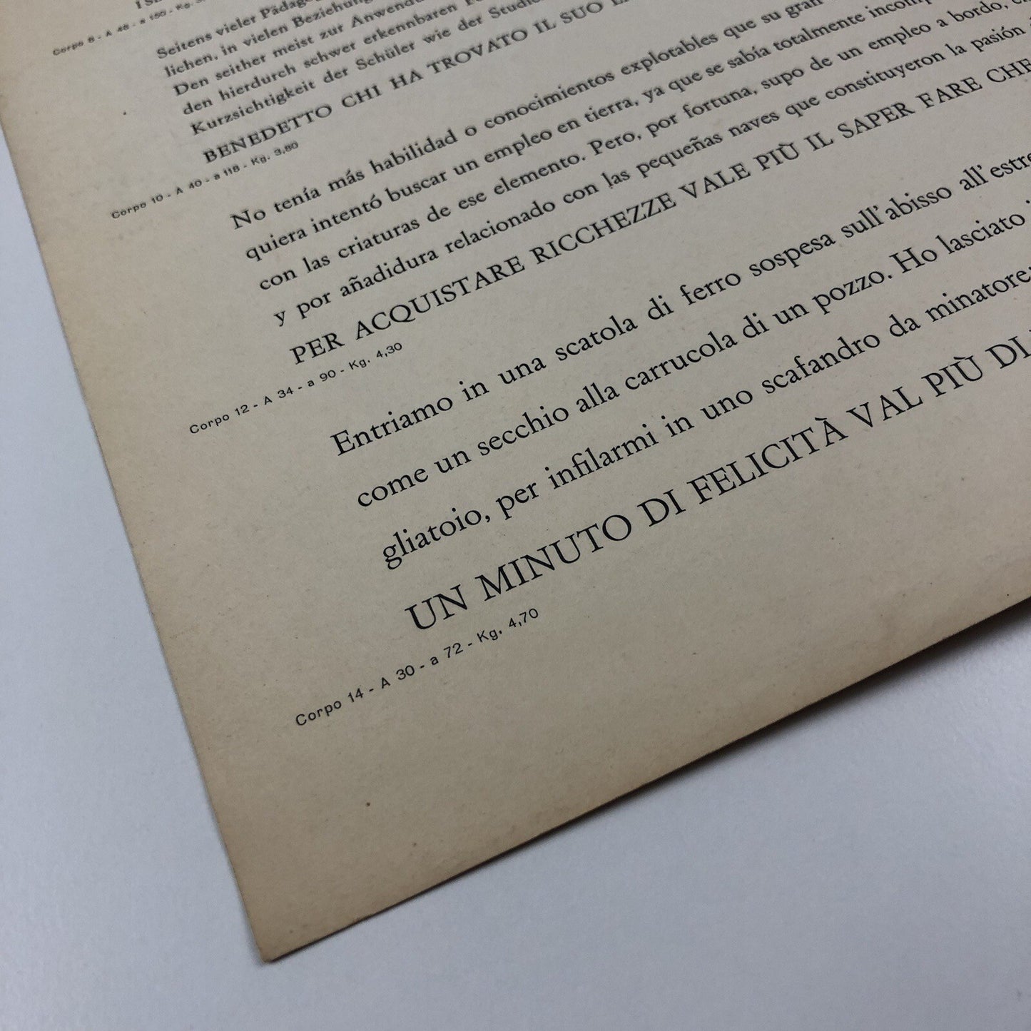 Garaldus type specimen | Societá Nebiolo, Torino | Design Aldo Novarase, possibly 1957